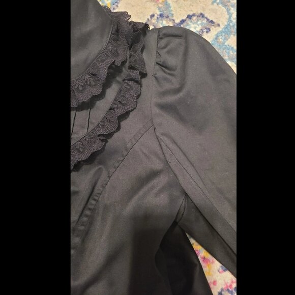 Fit & Flare coat gothic Y2k Lolita Lipservice Black Ruffle Original Cult - Picture 7 of 16